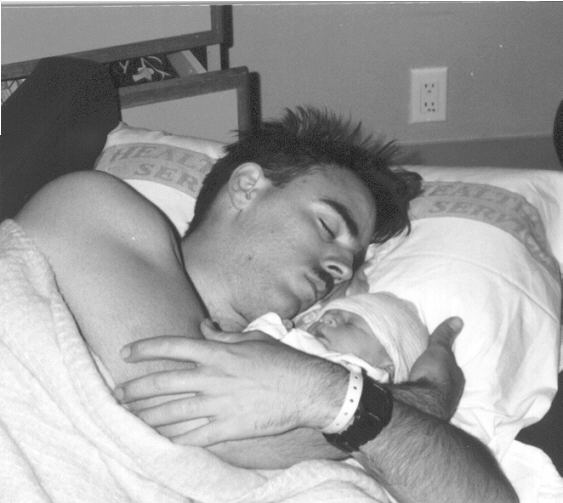 Daddy catches a few winks with Clara